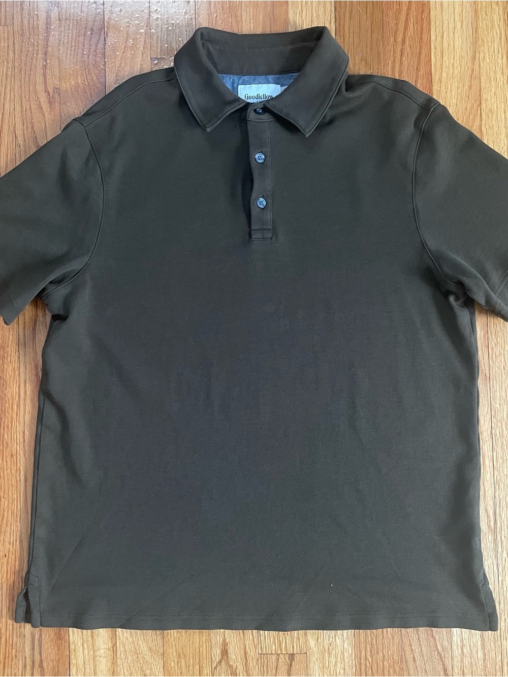 Goodfellow & Co Dark Olive Brown Earth Tone Short Sleeve Polo Shirt Men’s L